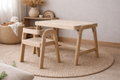 Ensemble table et chaise enfant en bois massif | Mobilier Montessori naturel – Fabriqué en France