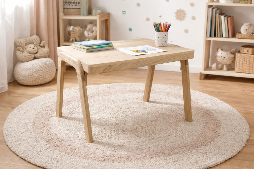 Table enfant en bois massif épurée | Table Montessori 1 enfant – Fabriquée en France